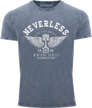 Neverless Print-Shirt Cooles Angesagtes Herren T-Shirt Vintage Shirt Retro Auto Kolben Used mit Print
