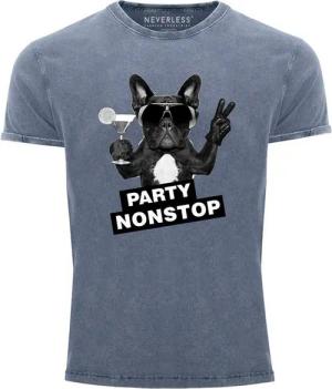 Neverless Print-Shirt Cooles Angesagtes Herren T-Shirt Vintage Shirt Party Non-Stop Mops mit Print