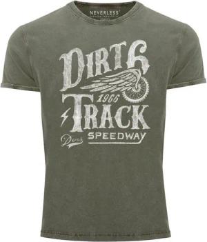 Neverless Print-Shirt Cooles Angesagtes Herren T-Shirt Vintage Shirt Dirt Track Racing mit Print