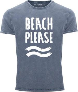 Neverless Print-Shirt Cooles Angesagtes Herren T-Shirt Vintage Shirt Beach Please Urlaub mit Print