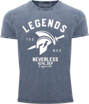 Neverless Print-Shirt Cooles Angesagtes Herren T-Shirt Vintage Shirt Sparta Gym Athletics mit Print