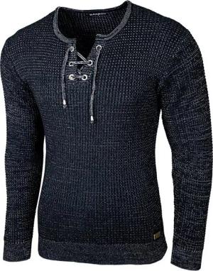 Baxboy Strickpullover Baxboy Herren Pullover Rundkragen Moderner Feinstrick Pulli B-52132