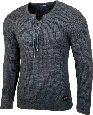 Baxboy Strickpullover Baxboy Herren Pullover Rundkragen Moderner Feinstrick Pulli B-52132