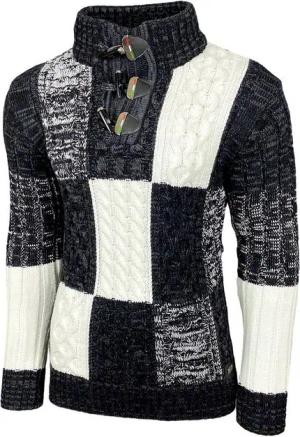 Baxboy Strickpullover Baxboy Herren Grobstrick Pullover Stehkragen Pulli B-51112