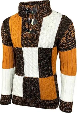 Baxboy Strickpullover Baxboy Herren Grobstrick Pullover Stehkragen Pulli B-51112