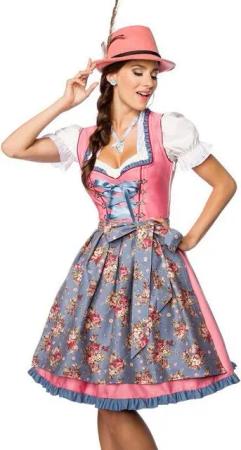 Dirndline Dirndl Verträumtes Dirndl mit Denim, 2-teiliges Set (Dirndl + Schürze)