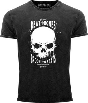 Neverless Print-Shirt Neverless® Herren T-Shirt Vintage Shirt Printshirt Skull Death and mit Print