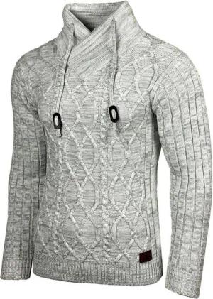Baxboy Strickpullover Baxboy Herren Meliert Pullover Stehkragen Winter-Freizeit Pulli B-292