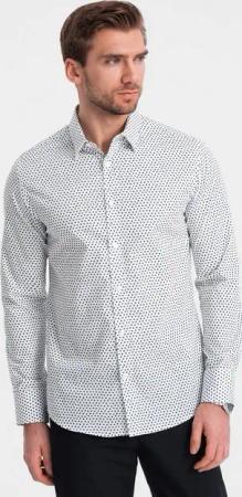 OMBRE Langarmhemd Herrenhemd SLIM FIT mit kleinem Muster