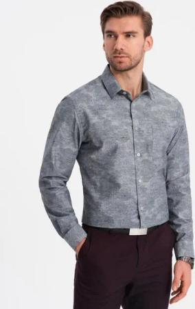 OMBRE Flanellhemd Klassisches Herrenhemd aus kariertem Flanell aus Baumwolle