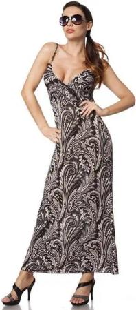 Sommerkleid Sommerkleid Maxikleid Strandkleid Jersey-Kleid in braun/beige