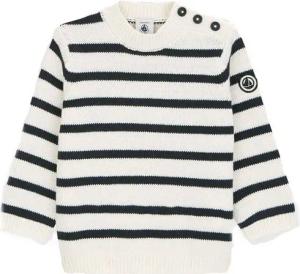 Petit Bateau Strickpullover Petit Bateau Baby Strickpullover Streifen blau weiß
