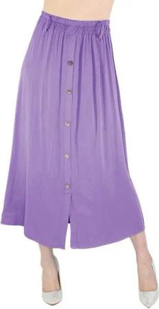 dy_mode Strandrock Damen Sommerrock in Midi-Länge Midi Rock Sommer Strandrock High Waist mit elatischem Bund, in Unifarbe