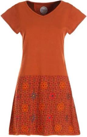 Vishes Tunikakleid Damen Sommerkleid Kurzarm Blumen-Kleid Tunika-Kleid T-Shirtkleid Boho, Goa, Guru Style