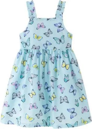 suebidou Sommerkleid Midikleid Mädchenkleid mit Schmetterlingsmuster blau Schmetterlings-Applikation 3D