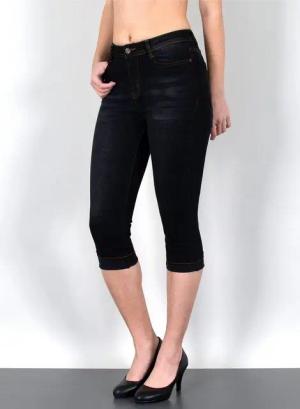 ESRA Caprijeans Sommer Hose Damen Capri Jeans High Waist kurze Jeans bis Übergröße C21 Damen Capri Jeans High Waist 3/4 Jeans Damen Stretch Jeanshose Shorts
