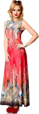 Atixo Sommerkleid Maxikleid Strandkleid langes Kleid Sommerkleid mit Gürtelkette geblümt