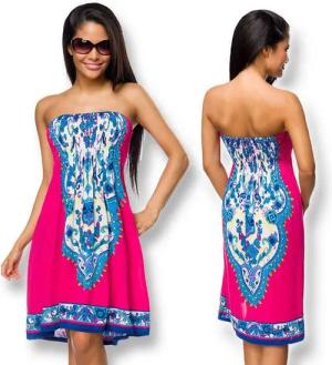 Atixo Strandkleid Bandeau-Kleid Minikleid Strandkleid Sommerkleid Bandeaukleid