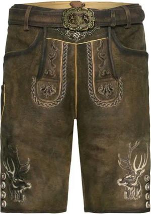 Almsach Trachtenhose Kurze Lederhose mit Hirschkopf