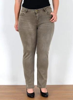 ESRA Straight-Jeans Gerade Schnitt Jeans Damen Hose High Rise bis Große Größe High Waist Straight Fit Jeans Gerade Jeanshose Damen bis Übergröße