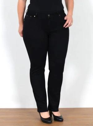 ESRA Straight-Jeans Gerade Schnitt Jeans Damen Hose High Rise bis Große Größe High Waist Straight Fit Jeans Gerade Jeanshose Damen bis Übergröße