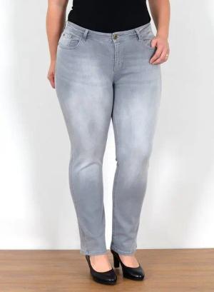ESRA Straight-Jeans Gerade Schnitt Jeans Damen Hose High Rise bis Große Größe High Waist Straight Fit Jeans Gerade Jeanshose Damen bis Übergröße