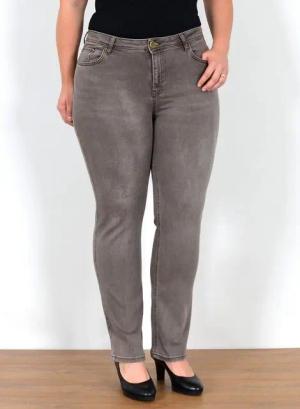 ESRA Straight-Jeans Gerade Schnitt Jeans Damen Hose High Rise bis Große Größe High Waist Straight Fit Jeans Gerade Jeanshose Damen bis Übergröße