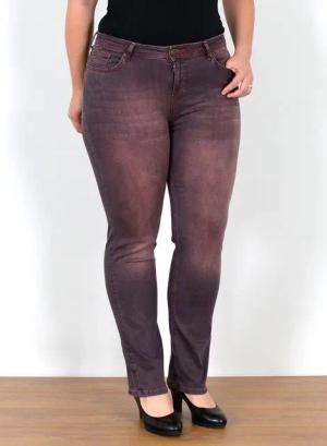 ESRA Straight-Jeans Gerade Schnitt Jeans Damen Hose High Rise bis Große Größe High Waist Straight Fit Jeans Gerade Jeanshose Damen bis Übergröße