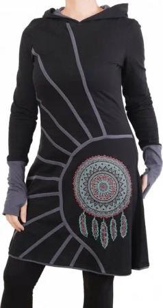 PUREWONDER Shirtkleid Langärmliges Kapuzenkleid aus Jersey Ganzjahreskleid