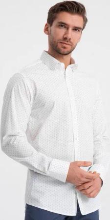 OMBRE Langarmhemd Klassisches Herrenhemd aus Baumwolle SLIM FIT mit Mikromuster