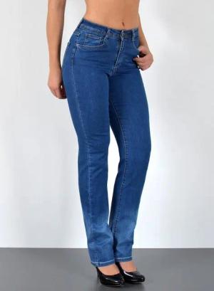 ESRA Straight-Jeans Premium Damen Straight Fit Jeans High Waist Hose bis Übergröße G5 Jeans Damen Straight Fit High Waist Damen Jeans Regular Stretch-Jeans
