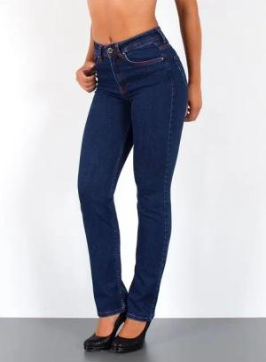 ESRA Straight-Jeans Premium Damen Straight Fit Jeans High Waist Hose bis Übergröße G5 Jeans Damen Straight Fit High Waist Damen Jeans Regular Stretch-Jeans