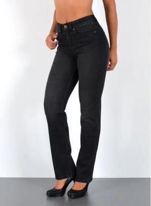 ESRA Straight-Jeans Premium Damen Straight Fit Jeans High Waist Hose bis Übergröße G5 Jeans Damen Straight Fit High Waist Damen Jeans Regular Stretch-Jeans