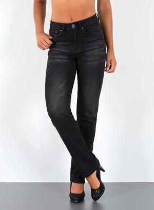 ESRA Straight-Jeans Premium Damen Straight Fit Jeans High Waist Hose bis Übergröße G5 Jeans Damen Straight Fit High Waist Damen Jeans Regular Stretch-Jeans