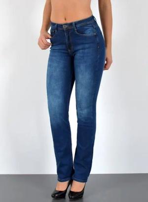 ESRA Straight-Jeans Premium Damen Straight Fit Jeans High Waist Hose bis Übergröße G5 Jeans Damen Straight Fit High Waist Damen Jeans Regular Stretch-Jeans