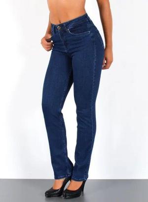 ESRA Straight-Jeans Premium Damen Straight Fit Jeans High Waist Hose bis Übergröße G5 Jeans Damen Straight Fit High Waist Damen Jeans Regular Stretch-Jeans
