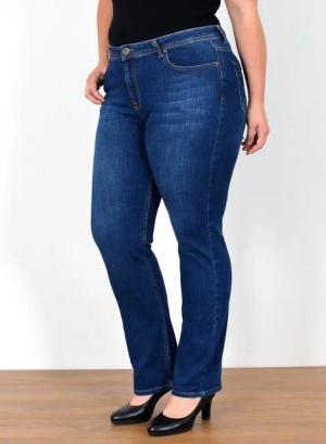ESRA Straight-Jeans FG2 High Waist Jeans Damen Straight Hose Stretch bis Übergröße Plus Size