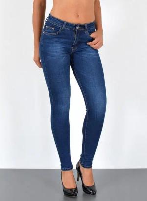 ESRA Skinny-fit-Jeans Damen Jeans Skinny Hose High Waist Jeanshose Damen Skinny Jeans Hose Stretch Destroyed Jeans-Hose bis Übergröße