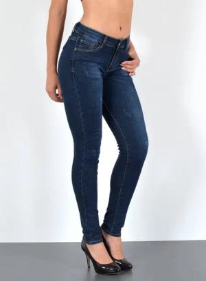 ESRA Skinny-fit-Jeans Damen Jeans Skinny Hose High Waist Jeanshose Damen Skinny Jeans Hose Stretch Destroyed Jeans-Hose bis Übergröße