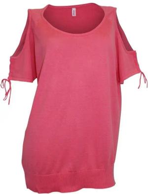 YESET Kurzarmpullover Damen Pullover Feinstrick Pulli kurzarm Cutouts Bändchen hummer 307337