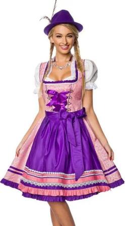 Dirndline Dirndl 2-tlg. Trachten Set: Premium Dirndl mit Schürze in rosa/lila
