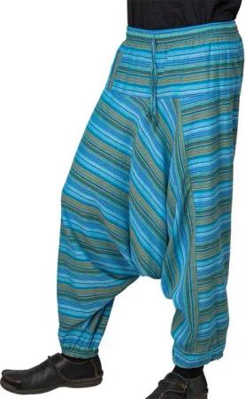 KUNST UND MAGIE Haremshose Bunt Unisex Aladin Haremshose Wellnesshose Wohlfühl Pluder Hose Yoga