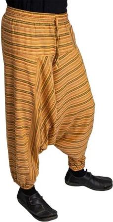 KUNST UND MAGIE Haremshose Bunt Unisex Aladin Haremshose Wellnesshose Wohlfühl Pluder Hose Yoga