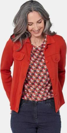 GOLDNER Strickjacke Strickjacke in Jeans Optik