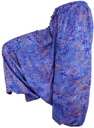 PANASIAM Pumphose Aladinhose Wachsbatik Haremshose aus 100% natürlicher Viskose farbenfrohe Freizeithose bequeme Sommerhose Pumphose Pluderhose