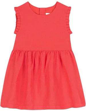 Petit Bateau Sommerkleid Petit Bateau süßes hellrotes Leinenkleid