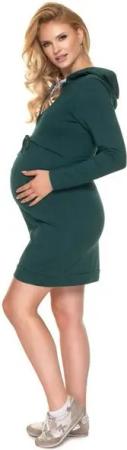 PeeKaBoo Umstandskleid Umstandskleid Stillkleid mit Kapuze und Kängurutaschen Langarm