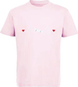 MyDesign24 T-Shirt Kinder Print Shirt Herzschlaglinie mit Skateboard Bedrucktes Jungen und Mädchen Skater T-Shirt i528
