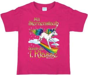 T-Shirt Total T-Shirt Rosa Einhorn T-Shirt Sternenstaub für den Schulanfang