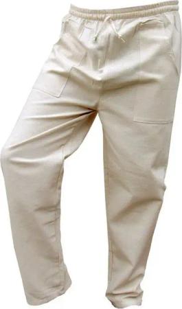 PANASIAM Wellnesshose Natur Stoffhose aus unbehandelter Baumwolle einfache Bundhose mit Gummibhund und Tunnelzug Relaxhose Freizeithose